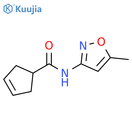 N-(5-methyl-1,2-oxazol-3-yl)cyclopent-3-ene-1-carboxamide structure