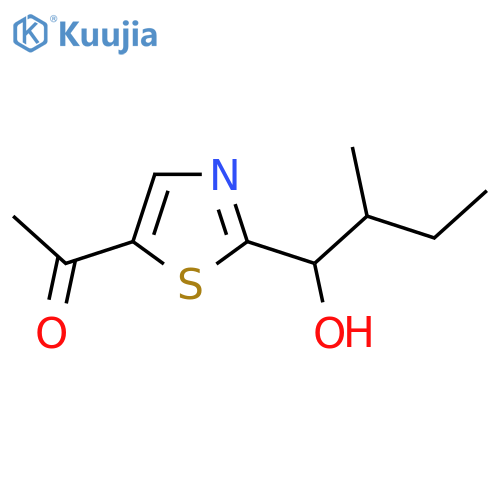 1-2-(1-hydroxy-2-methylbutyl)-1,3-thiazol-5-ylethan-1-one structure