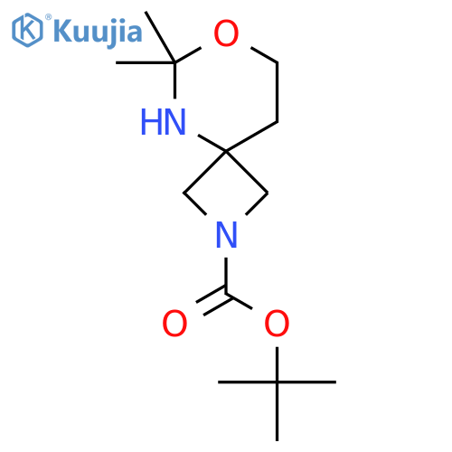tert-butyl 6,6-dimethyl-7-oxa-2,5-diazaspiro3.5nonane-2-carboxylate structure
