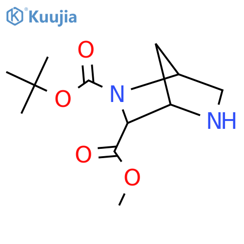2-tert-butyl 3-methyl 2,5-diazabicyclo[2.2.1]heptane-2,3-dicarboxylate structure