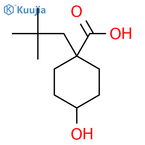 1-(2,2-dimethylpropyl)-4-hydroxycyclohexane-1-carboxylic acid structure