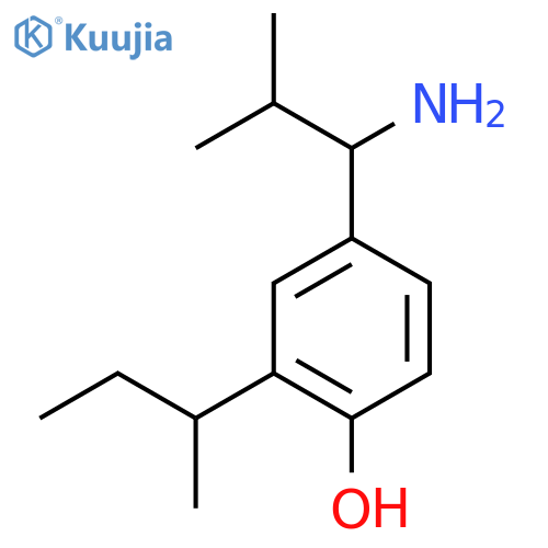 4-(1-amino-2-methylpropyl)-2-(butan-2-yl)phenol structure