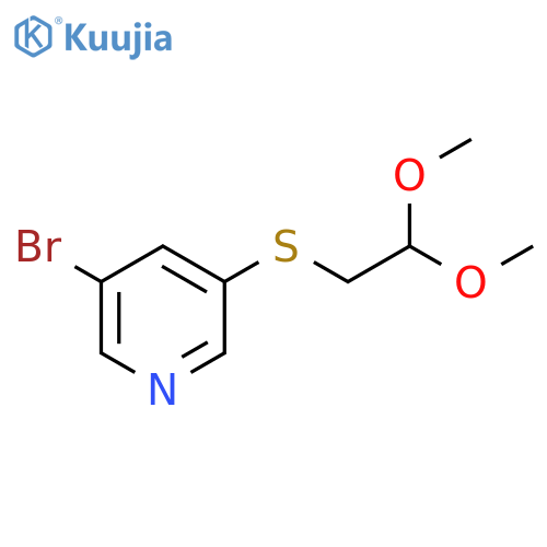 3-bromo-5-(2,2-dimethoxyethyl)sulfanylpyridine structure