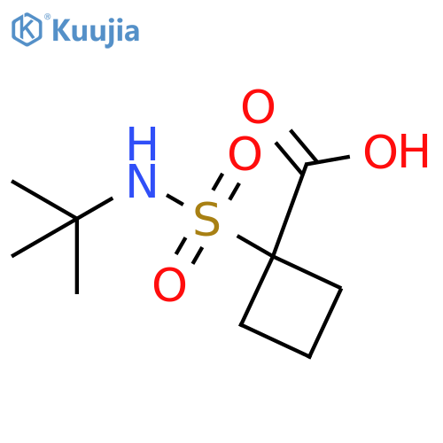 1-(tert-butylsulfamoyl)cyclobutane-1-carboxylic acid structure