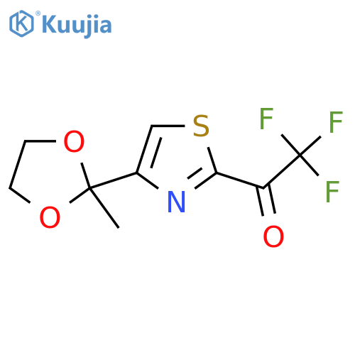 2,2,2-trifluoro-1-4-(2-methyl-1,3-dioxolan-2-yl)-1,3-thiazol-2-ylethan-1-one structure