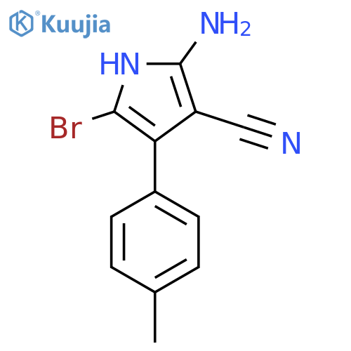 2-amino-5-bromo-4-(4-methylphenyl)-1H-pyrrole-3-carbonitrile structure