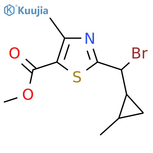 methyl 2-bromo(2-methylcyclopropyl)methyl-4-methyl-1,3-thiazole-5-carboxylate structure