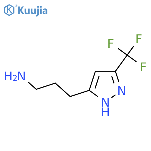 3-3-(trifluoromethyl)-1H-pyrazol-5-ylpropan-1-amine structure