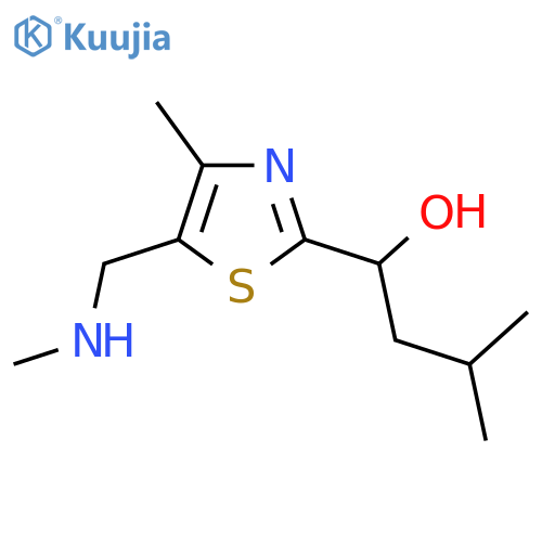 3-methyl-1-{4-methyl-5-(methylamino)methyl-1,3-thiazol-2-yl}butan-1-ol structure