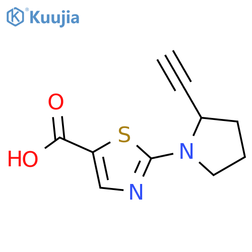 2-(2-ethynylpyrrolidin-1-yl)-1,3-thiazole-5-carboxylic acid structure