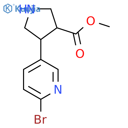 methyl 4-(6-bromopyridin-3-yl)pyrrolidine-3-carboxylate structure