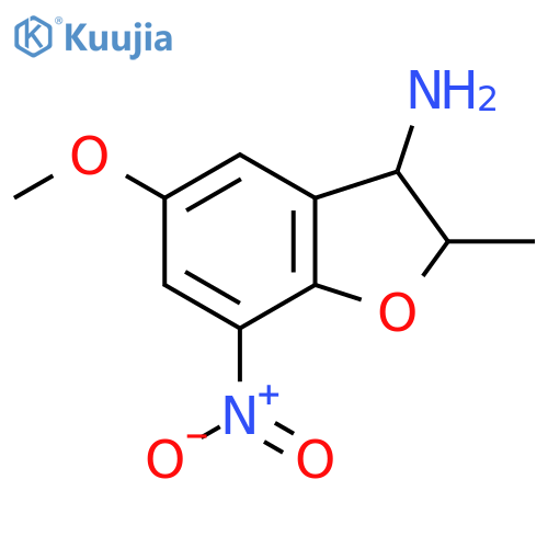 5-methoxy-2-methyl-7-nitro-2,3-dihydro-1-benzofuran-3-amine structure