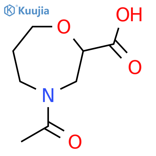 4-Acetyl-1,4-oxazepane-2-carboxylic acid structure