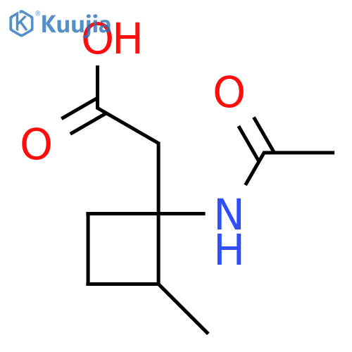 2-(1-acetamido-2-methylcyclobutyl)acetic acid structure