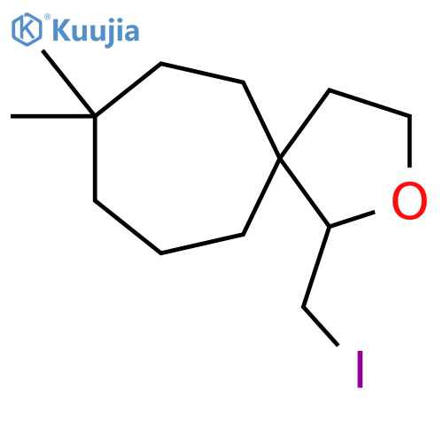 1-(iodomethyl)-8,8-dimethyl-2-oxaspiro4.6undecane structure