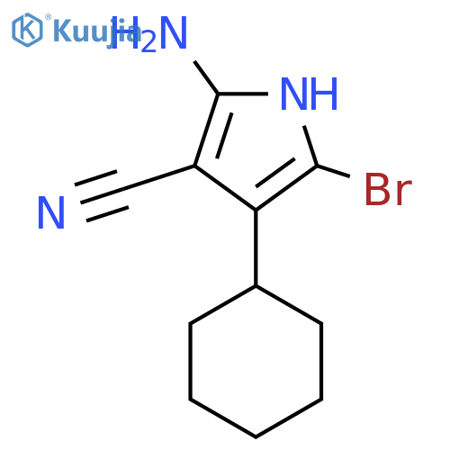 2-amino-5-bromo-4-cyclohexyl-1H-pyrrole-3-carbonitrile structure