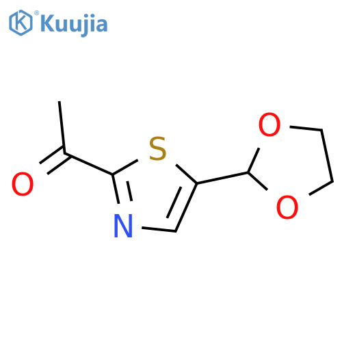 1-5-(1,3-dioxolan-2-yl)-1,3-thiazol-2-ylethan-1-one structure