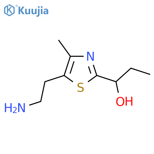 1-5-(2-aminoethyl)-4-methyl-1,3-thiazol-2-ylpropan-1-ol structure