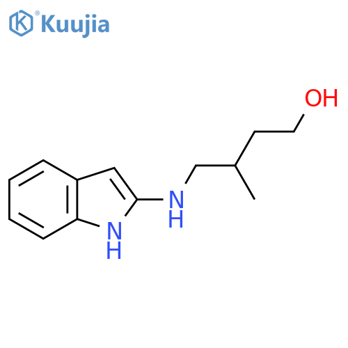 4-(1H-indol-2-yl)amino-3-methylbutan-1-ol structure