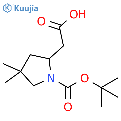 2-{1-(tert-butoxy)carbonyl-4,4-dimethylpyrrolidin-2-yl}acetic acid structure
