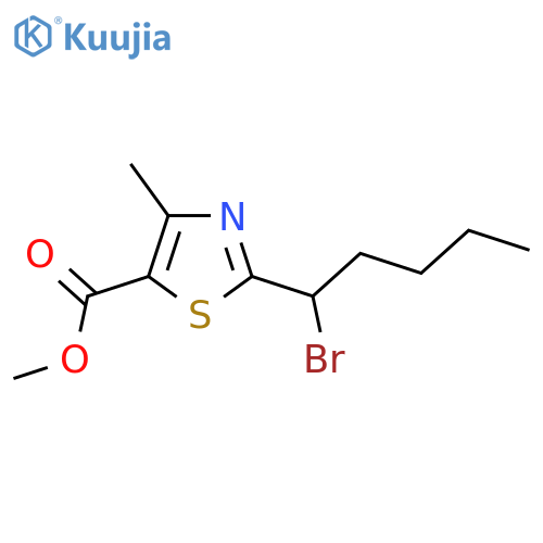 methyl 2-(1-bromopentyl)-4-methyl-1,3-thiazole-5-carboxylate structure