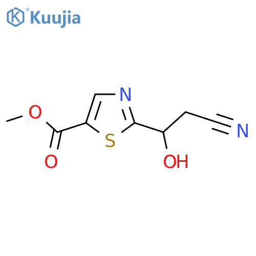 methyl 2-(2-cyano-1-hydroxyethyl)-1,3-thiazole-5-carboxylate structure