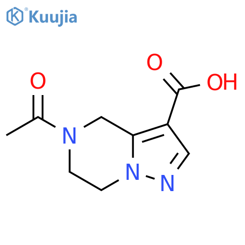 5-acetyl-4H,5H,6H,7H-pyrazolo[1,5-a]pyrazine-3-carboxylic acid structure