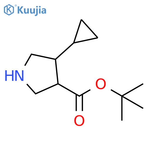 3-Pyrrolidinecarboxylic acid, 4-cyclopropyl-, 1,1-dimethylethyl ester structure