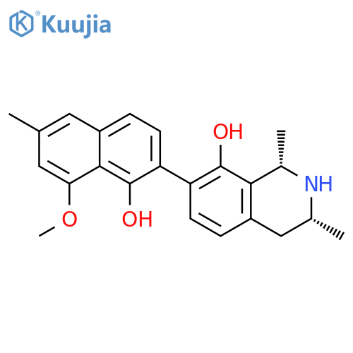 8-Isoquinolinol, 1,2,3,4-tetrahydro-7-(1-hydroxy-8-methoxy-6-methyl-2-naphthalenyl)-1,3-dimethyl-, (1S,3R)- structure