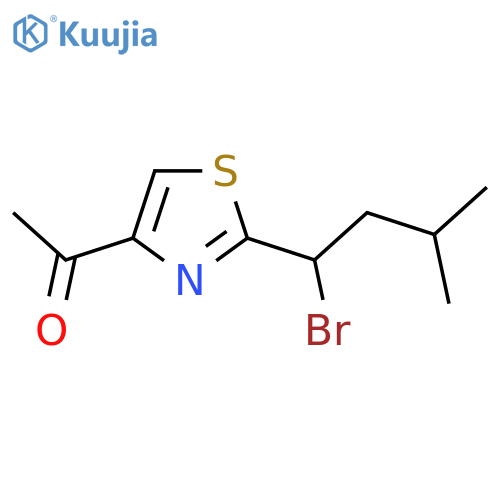 1-2-(1-bromo-3-methylbutyl)-1,3-thiazol-4-ylethan-1-one structure