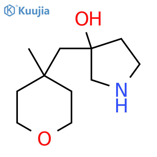 3-(4-methyloxan-4-yl)methylpyrrolidin-3-ol structure
