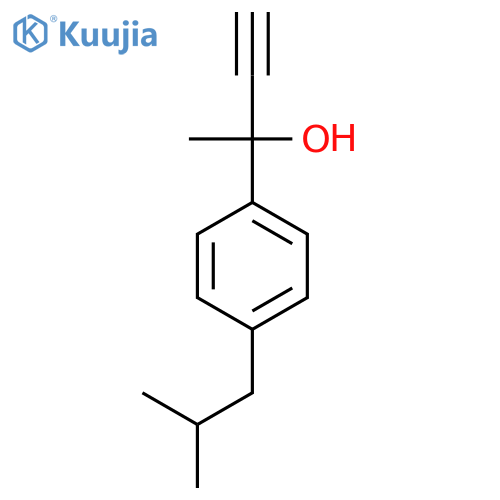 2-4-(2-methylpropyl)phenylbut-3-yn-2-ol structure