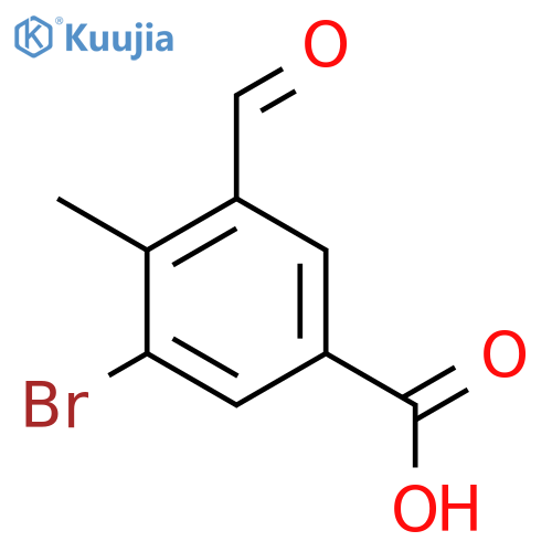 3-bromo-5-formyl-4-methylbenzoic acid structure