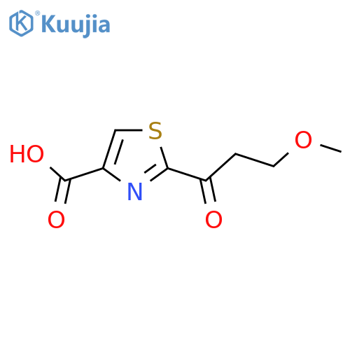 2-(3-methoxypropanoyl)-1,3-thiazole-4-carboxylic acid structure