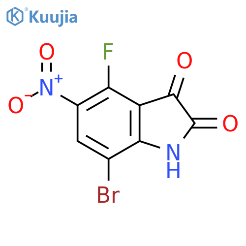 7-bromo-4-fluoro-5-nitro-2,3-dihydro-1H-indole-2,3-dione structure