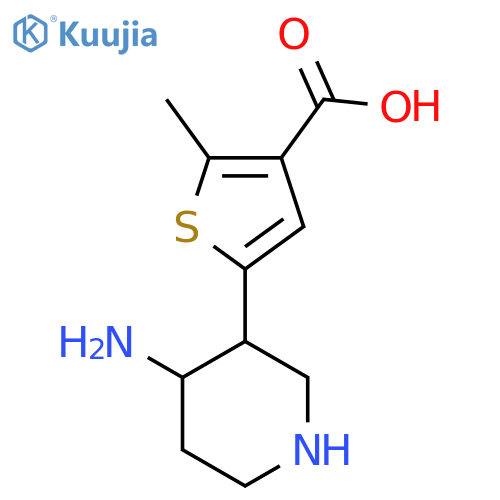 5-(4-aminopiperidin-3-yl)-2-methylthiophene-3-carboxylic acid structure