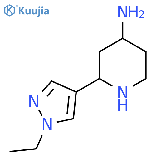2-(1-ethyl-1H-pyrazol-4-yl)piperidin-4-amine structure