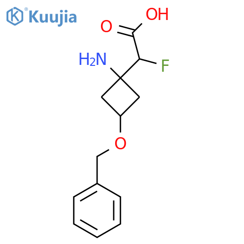 2-1-amino-3-(benzyloxy)cyclobutyl-2-fluoroacetic acid structure