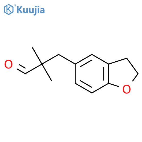 3-(2,3-dihydro-1-benzofuran-5-yl)-2,2-dimethylpropanal structure