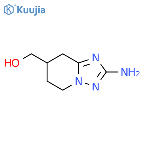 {2-amino-5H,6H,7H,8H-1,2,4triazolo1,5-apyridin-7-yl}methanol structure