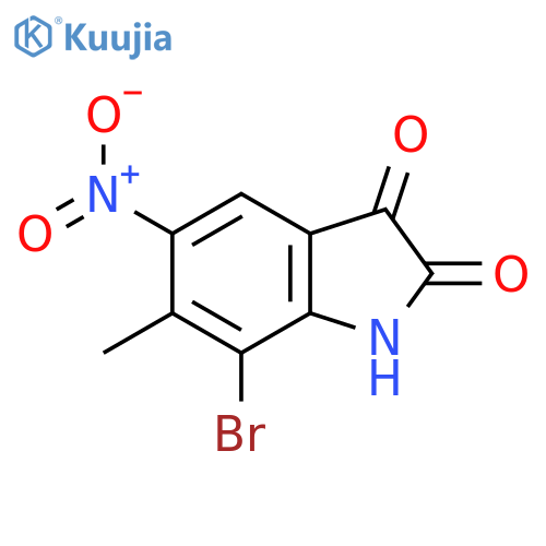 7-bromo-6-methyl-5-nitro-2,3-dihydro-1H-indole-2,3-dione structure