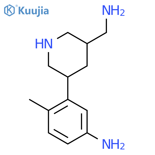 3-5-(aminomethyl)piperidin-3-yl-4-methylaniline structure