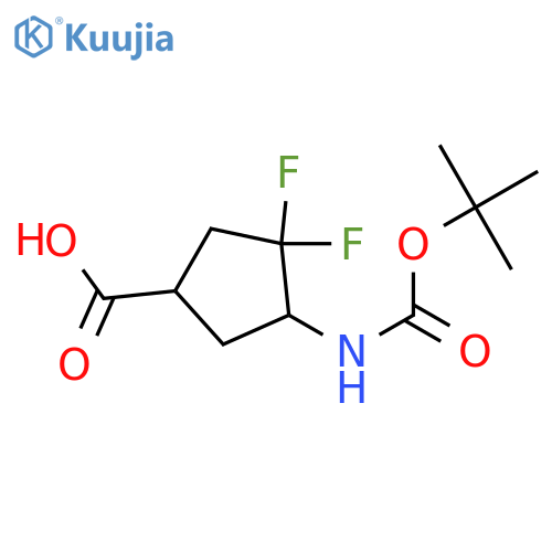 4-{[(tert-butoxy)carbonyl]amino}-3,3-difluorocyclopentane-1-carboxylic acid structure