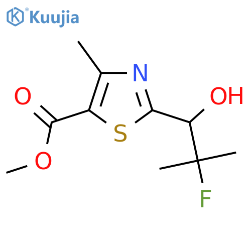 methyl 2-(2-fluoro-1-hydroxy-2-methylpropyl)-4-methyl-1,3-thiazole-5-carboxylate structure
