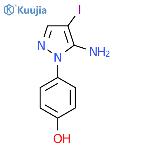 4-(5-amino-4-iodo-1H-pyrazol-1-yl)phenol structure