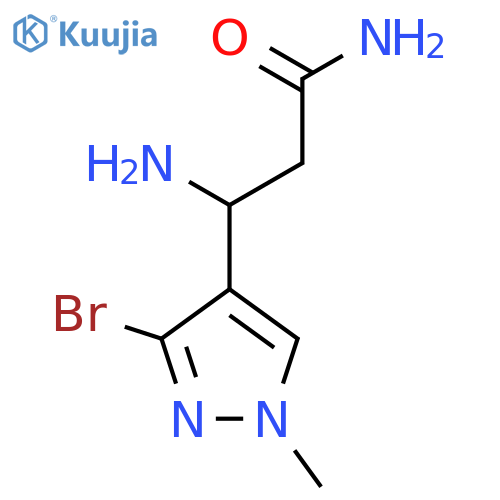 3-amino-3-(3-bromo-1-methyl-1H-pyrazol-4-yl)propanamide structure