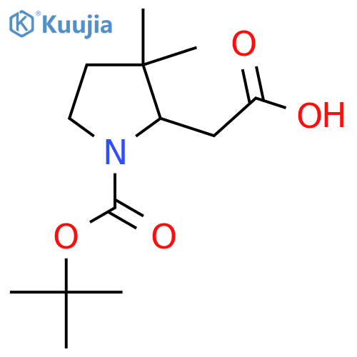 2-{1-(tert-butoxy)carbonyl-3,3-dimethylpyrrolidin-2-yl}acetic acid structure