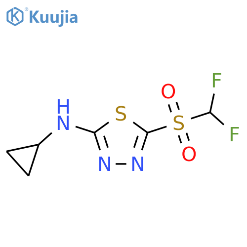 N-cyclopropyl-5-difluoromethanesulfonyl-1,3,4-thiadiazol-2-amine structure