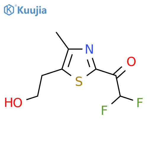 2,2-difluoro-1-5-(2-hydroxyethyl)-4-methyl-1,3-thiazol-2-ylethan-1-one structure