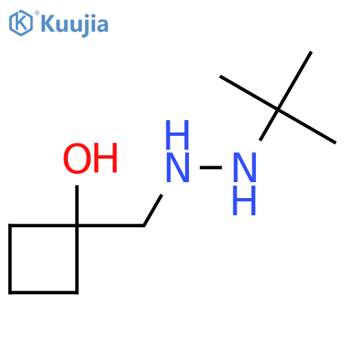 1-[(2-Tert-butylhydrazin-1-yl)methyl]cyclobutan-1-ol structure